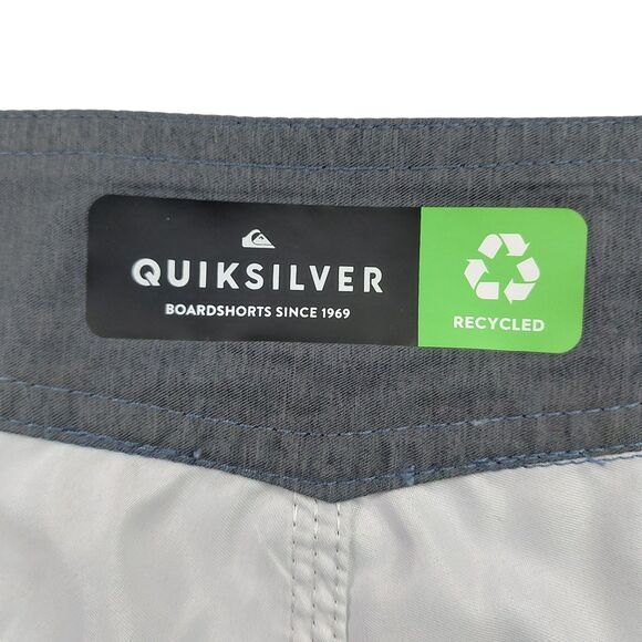 Quiksilver Boardshorts Mens 36 Blue Tropical Print Lightweight Summer Beach Pool - Picture 9 of 12